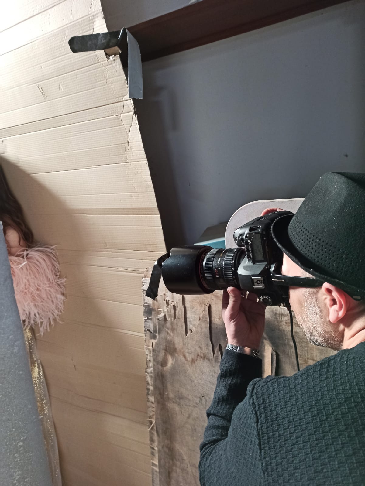 Backstage Grace_2020 con Mario Costantino Triolo, Daniele Notaro, model Serena Rotundo, Davide Muccinelli, Giacomo Tanzarella